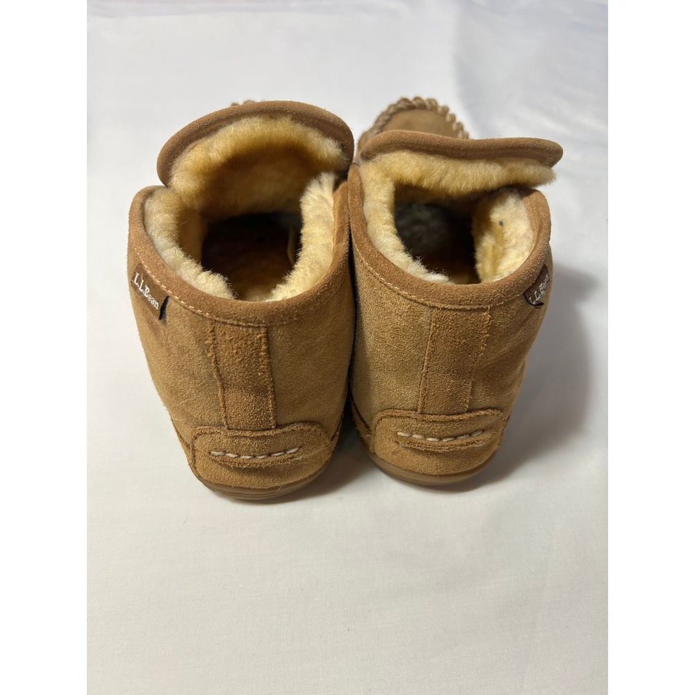 L.L. Bean Wicked Good Slippers Boot Moc Brown Shearling Lined Men's Size 8 - Picture 4 of 9